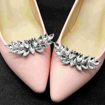 1 чифт подвижни щипки за обувки Shniy аксесоари Алуминиеви кристални катарами за парти за булка жени сватба