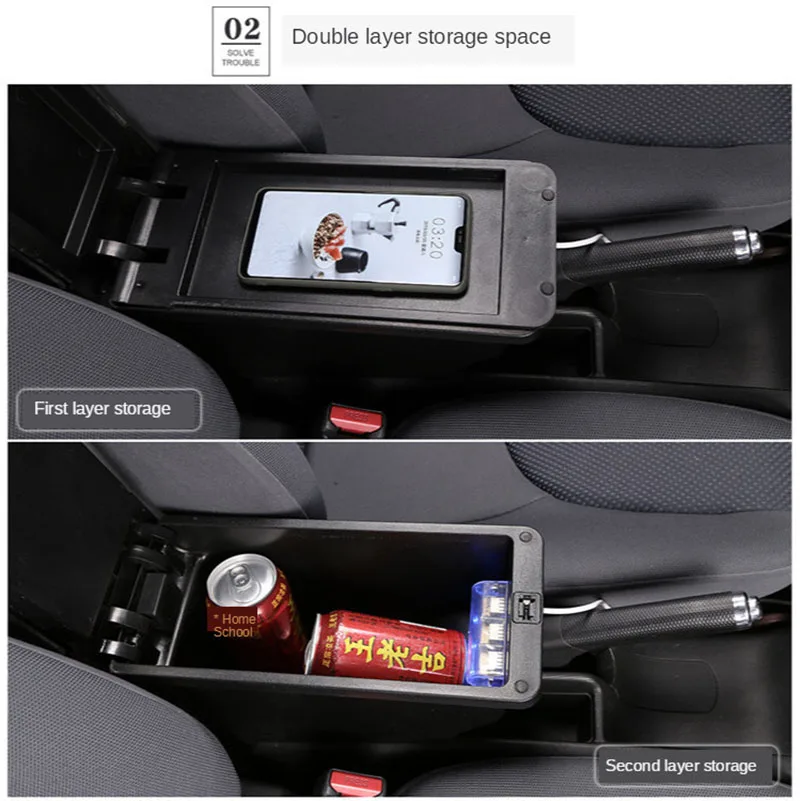 За Suzuki Vitara Подлакътник Box За Suzuki Vitara Car Подлакътник Централна кутия за съхранение Интериор Модернизиране на части с USB аксесоари за кола - 4