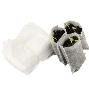 400 бр. Сеитбени торби Малки торбички за отглеждане на растения Нетъкан разсад Повдигане на саксии Градинарство Доставка за домашна градина
