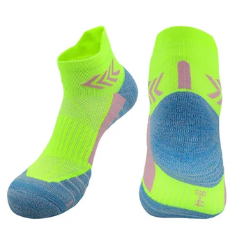 5 чифта чорапи за бягане за мъже и жени Хавлиени къси чорапи с дъно за движение на мускулите Дишащи бързосъхнещи спортни чорапи