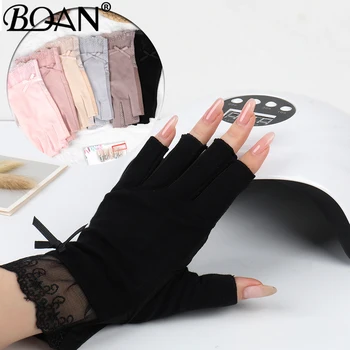 BQAN 5Colors дантела анти UV нокти ръкавици UV гел щит ръкавица без пръсти маникюр нокти изкуство инструменти LED лампа нокти сушилня радиация ръка