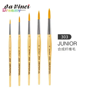 Da Vinci Series 303 Junior Paint Brush, кръгли еластични синтетични влакна могат да се използват с всякакъв вид боя и са лесни за почистване