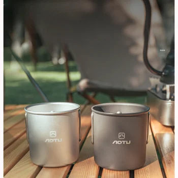 Ultralight алуминиева сплав лагер пикник чаша вода чаша със сгъваема дръжка преносим кафе чай чаша бира чаша къмпинг съдове за готвене