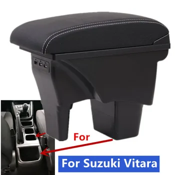 За Suzuki Vitara Подлакътник Box За Suzuki Vitara Car Подлакътник Централна кутия за съхранение Интериор Модернизиране на части с USB аксесоари за кола