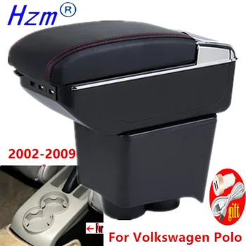 За Volkswagen Polo Подлакътник За VW Polo 9N 3 Car Подлакътник кутия 2002-2009 Retrofit части Кутия за съхранение кола Интериорни аксесоари USB