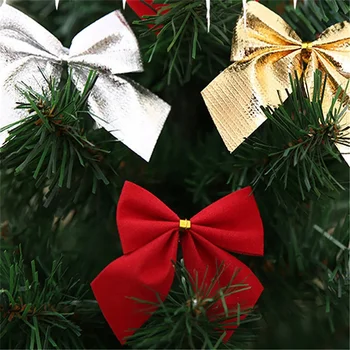 Коледна украса Коледни лъкове с камбани Коледни подаръци украсени венци за коледно дърво Декоративни аксесоари