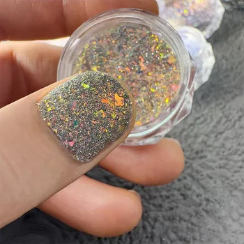 Супер блестящ счупен кристален диамантен прах Аксесоари за нокти Мигащ отражение Buddy Highlighter Glitter Nail Diamond Powder