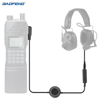 Тактически военен HD PTT адаптер за слушалки Baofeng UV-5R UV-S9 Plus UV-10R AN / PRC 152 152A 148 2Pin Радио Earmor слушалки Лов